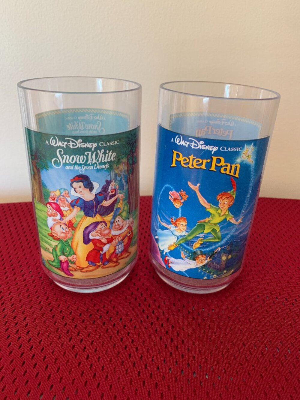 Vintage 1994 Burger King Collector Series Disney plastic glasses set of two